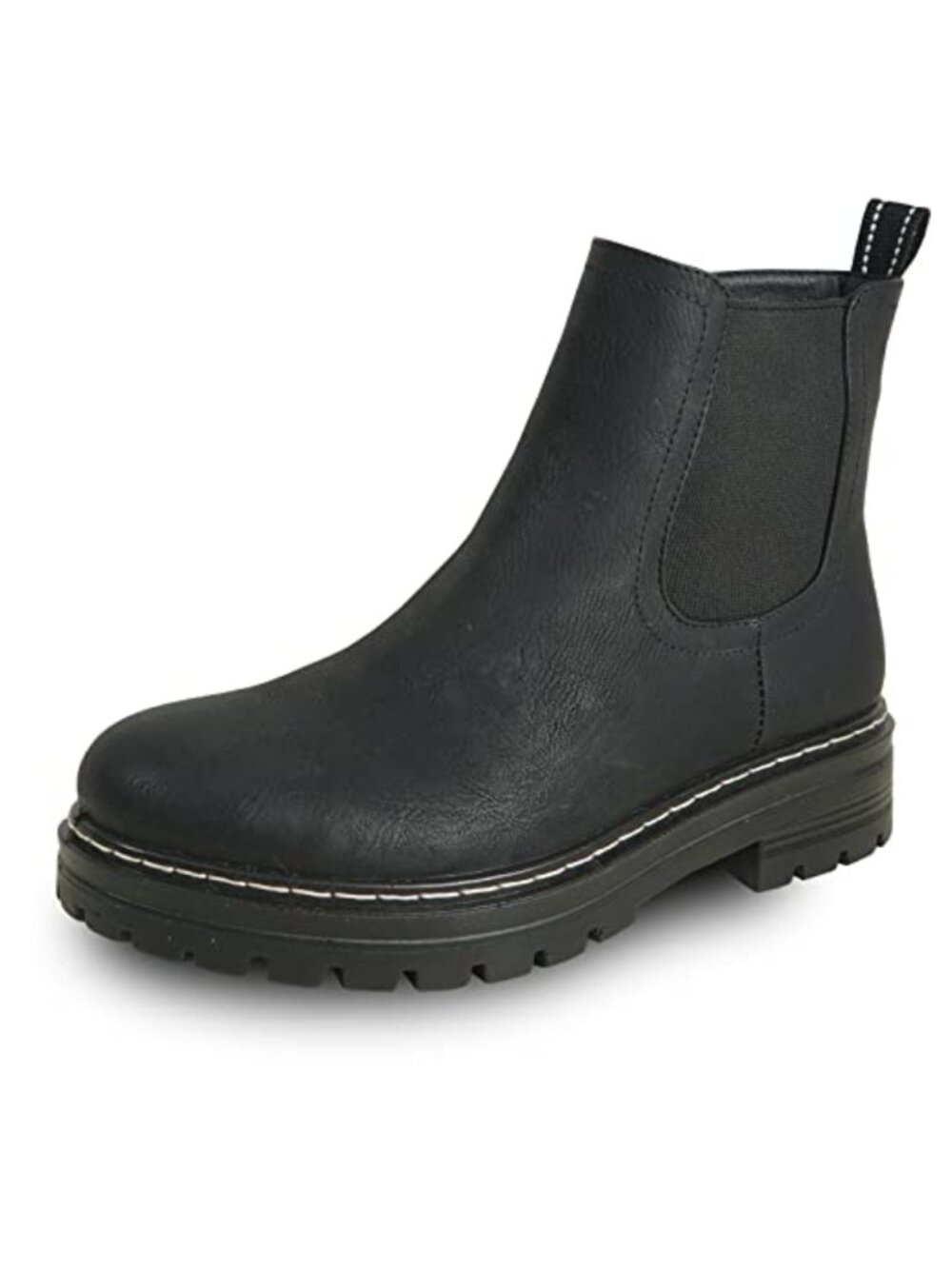 Chelsea Ankle Bootie Faux Leather Vegan Side Zipper Casual Fall Boot